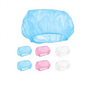 Lot de 6 bonnets de douche compostables GE (PLA/PBAT) pour adultes, imperméables, motif uni mignon - 2 couleurs - Product Image 2