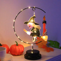 Lampe LED d'Halloween en plastique en forme de sorcière, araignées, oiseaux volants, chauves-souris, éclairage festif, décoration d'ambiance pour salon et chambre