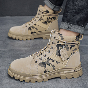 2024 nouvelles bottes d'hiver pour hommes fourrure intérieur chaud haut semelle épaisse bottes de travail rétro britannique chaussures pour hommes - Product Image 6