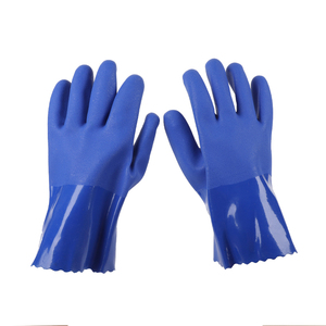 Toptan endüstriyel yağ dayanıklı iş eldivenleri mavi PVC eldiven - Product Image 3