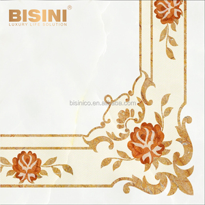 Classico di lusso in Stile Europeo Villa Girasole Progettato Beige e Nero di Marmo Medaglione Intarsiato Pavimento di Piastrelle - Product Image 4