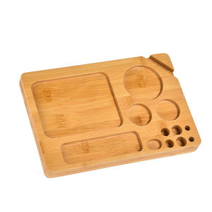 ถาดไม้ไผ่แบบกลิ้งอเนกประสงค์ที่ใส่เครื่องบดสมุนไพรถาดสูบบุหรี่ - Product Image 3