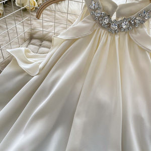 Blusa Vintage de diseño francés para mujer, camisola de manga larga <span class=keywords><strong>con</strong></span> diamantes y estilo tejido <span class=keywords><strong>con</strong></span> hombros descubiertos - Product Image 4