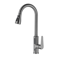 Robinet de cuisine populaire en acier inoxydable 304, mitigeur numérique tactile à levier unique, mitigeur de cuisine extractible à poser sur comptoir pour usage domestique