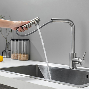 OEM/ODM in acciaio inox lavello rubinetto spazzolato flessibile Pull Down miscelatore <span class=keywords><strong>cucina</strong></span> <span class=keywords><strong>rubinetti</strong></span> con spruzzatore estraibile - Product Image 6