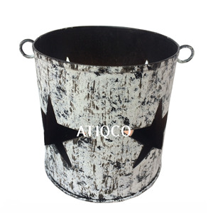 Vintage Distress White Star Iron T- Light Votive Bucket for Special <b>Dinner</b> Parties Decoration | Beautiful <b>Candle</b> Jars - Product Image 1