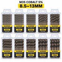 Forets hélicoïdaux HSS M35 Cobalt 5% en gros, 8,5-13 mm, queue droite, entièrement affûtés pour le perçage de l'acier inoxydable, OEM, 10 pièces/boîte