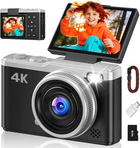 Cámara Compacta Digital de 2.4 Pulgadas HD 64MP CCD con Pantalla Giratoria, Cámara Digital sin Espejo 4k para Niños - Product Image 1