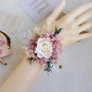 Ramillete de <span class=keywords><strong>Flores</strong></span> Secas y <span class=keywords><strong>Preservadas</strong></span> de Color Rosa para Novia, Dama de Honor, Boda, Regalo de San Valentín, Hecho a Mano, Ecológico - Product Image 4