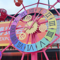 Mini-grande roue panoramique colorée à 10 cabines, design horloge, pour parc d'attractions et fête foraine