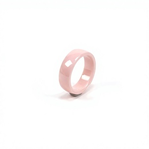 ORIGINAL <b>Pink</b> Ceramic Classic Gemstone Wedding <b>Heart</b> <b>Ring</b> Unisex for Engagement Anniversary Gift - Product Image 3