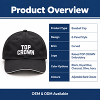 Casquette de baseball premium en sergé à six panneaux avec broderie, visière incurvée, sangle à boucle métallique, respirante, pour streetwear et sports de plein air, OEM ODM