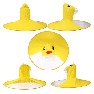 Imperméable pour enfant, joli manteau de pluie en forme d'ovni, Poncho, Transparent, imperméable, pas cher, avec poignée, parapluie gratuit - Product Image 5