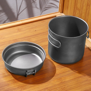 Juego de utensilios de cocina de titanio para exteriores de primera calidad, olla y sartén con mango plegable Flexible para acampar, viajar, Material de titanio puro - Product Image 3