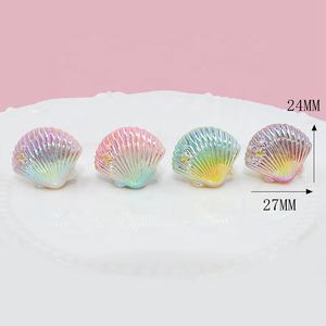 Cabujón de Resina con Forma de Concha y Degradado de Color Arcoíris para Manualidades, Cuentas Decorativas, Dijes y Adornos para Carcasas de Teléfono - Product Image 6