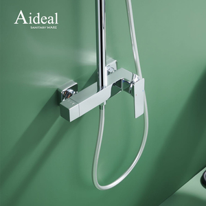 Mitigeur de douche en laiton de style carré de base à bon prix avec grande douche supérieure et douchette de <span class=keywords><strong>massage</strong></span> - Product Image 3