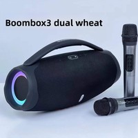 BOOMSBOX3 Tragbarer Outdoor-Lautsprecher mit Handgriff, Kabelloser Lautsprecher mit Doppelmikrofon, Starker Bass-Subwoofer für Zuhause und Camping, Intelligentes Audio