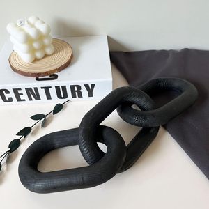 Decoración de eslabones de cadena de madera, decoración de cadena de 3 eslabones, madera de pino tallada, decoración moderna para el hogar para casa de campo, sala de estar, dormitorio, librería - Product Image 6