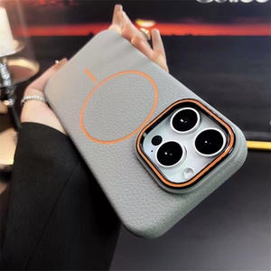 เคสโทรศัพท์ Litchi Wave TPU พร้อมไมโครไฟเบอร์ด้านใน รองรับการชาร์จไร้สายแบบแม่เหล็ก สำหรับ iPhone 17 16 15 Pro Max Air - Product Image 5