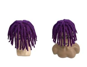 Pezzo pieno pizzo <span class=keywords><strong>uomo</strong></span> colorato viola capelli lunghi per <span class=keywords><strong>uomo</strong></span> nero dreadlocks Base di pizzo colore viola con 130% densità - Product Image 6