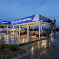 Maison modulaire préfabriquée pour station de lavage de voitures en libre-service 24h/24, structure en acier, bâtiment portable