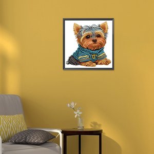 Peintures diamantées de forme irrégulière 5D, 30x30cm, sans cadre, <span class=keywords><strong>motif</strong></span> de chien en peluche, décoration murale moderne, 1 pièce - Product Image 5