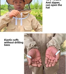 Combinaison de protection apicole une pièce, épaisse, anti-piqûres, pour la collecte du miel et l'inspection des abeilles - Product Image 2