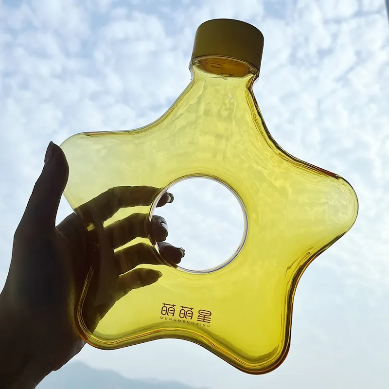 בקבוק חמוד כוכב פלסטיק מותאם אישית הלוגו שלך 700 מ "ל רכיבה על אופניים מיץ פלסטיק בקבוק מים