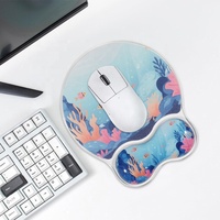 Ensemble de tapis de souris en gel de silicone transparent avec repose-poignet, logo personnalisé en couleur, impression UV, design Kawaii en cristal pour le bureau et la maison - Sanxing