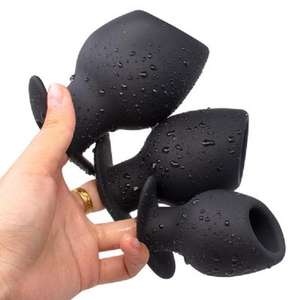 Silicone <strong>Hollow</strong> Anal <strong>Plug</strong> 3 Size <strong>Butt</strong> <strong>Plug</strong> Adult Anal Sex Toys - Product Image 3