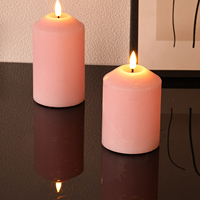 Décoration d'intérieur Matti's, bougie LED à flamme réelle en cire de paraffine 3D, rose, en forme de spirale ondulée, télécommande