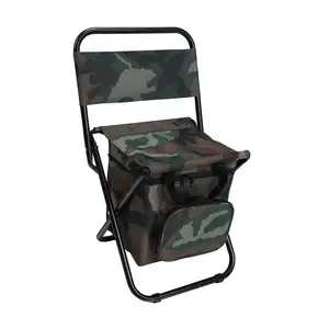 带内置储物盒的折叠式钓鱼凳小型折叠椅迷你折叠式钓鱼椅带内置冷却器袋