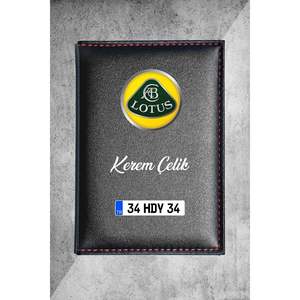 Cadre de plaque d'immatriculation personnalisé en cuir thermo avec logo de lotus et porte-plaque d'immatriculation de voiture - Product Image 1