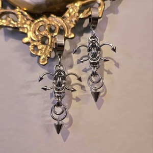 Miaoxiao – boucles d'oreilles en acier inoxydable avec chaîne en forme de cœur et maillons en diamant, bijoux à la mode pour femmes et hommes, accessoire de piercing - Product Image 2