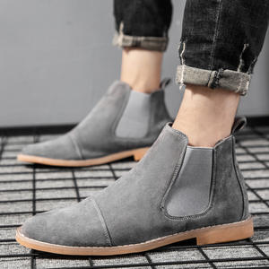 Bottes <span class=keywords><strong>Chelsea</strong></span> Marron Tendance pour Hommes, Style Britannique, Chaussures Montantes en Daim, à Enfiler, à Bout Pointu, <span class=keywords><strong>Bottines</strong></span> pour Hommes - Product Image 4