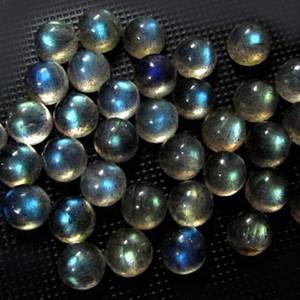 Lot de cabochons ronds en labradorite de 8 mm, pierres précieuses en vrac, fournitures pour bijoux artisanaux, sertissage clos, pierres de cristal polies à effet éclatant - Product Image 5