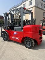 Chariot élévateur CPCD50 5 tonnes en promotion avec mât optionnel de 3m, 4,5m, 5m et déplaceur latéral de fourches pour la logistique industrielle
