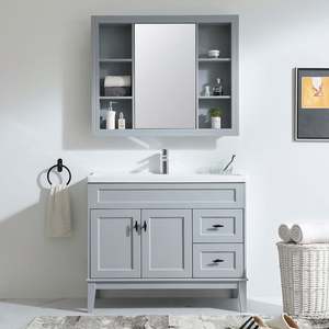 Classic Retro Waterproof Moisture-proof and Durable Floor Standing <b>Bathroom</b> <b>Cabinet</b> for Apartment - Product Image 3