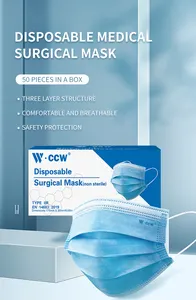 Bianco blu nero colorato produttore maschere usa e getta per cinturini per le orecchie chirurgiche maschera distributore maschera a 3 strati medica