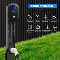 Nouvelle borne de recharge portable pour VE 22 kW avec WiFi, application, RFID, certification CE, protection IP65 et interface combinée pour usage résidentiel