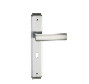 Venta al por mayor de fábrica, cerradura de puerta de mortaja de aleación de aluminio, llave de desbloqueo, manija de palanca de puerta en placa con respaldo de 50mm - Product Image 1