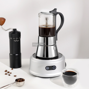 Cafetière Moka HIGHWIN en verre borosilicate et acier inoxydable - Cafetière expresso pour cuisinière - Product Image 1