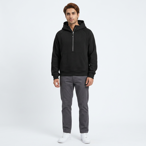 Vente en gros de fournisseurs de sweats à capuche zippés avec logo personnalisé vierge de haute qualité, pulls à capuche à double poche pour femmes - Product Image 1