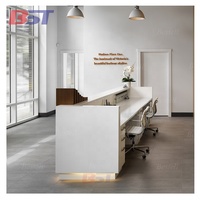 Nouveaux modèles de table de réception de bureau en pierre artificielle
