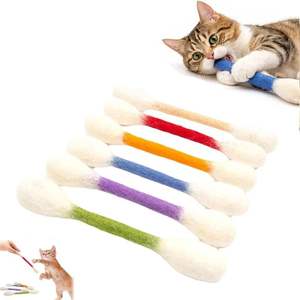 Jouet pour <span class=keywords><strong>chat</strong></span> en peluche géant en forme de coton-tige Bunnyhi WJ009 XL, jouet interactif apaisant pour chats d'intérieur, jouet pour animaux de compagnie pour soulager le stress - Product Image 1