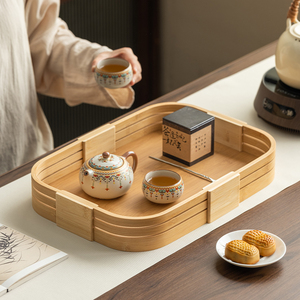 ถาดเสิร์ฟอาหาร ผลไม้ ชา กาแฟ ไม้ไผ่เนื้อแข็งสุดหรู - Product Image 1