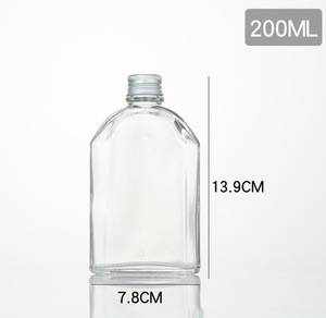 Bán buôn phong cách phẳng chai thủy tinh 250ml 350ml 500ml Frosted trong suốt cho nước ép trái cây nước giải khát rượu vang bao bì - Product Image 3