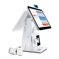 Terminal Pos Win10/Win11 todo en uno con escáner de alta velocidad pantalla dual Intel I5 Pos caja registradora escáner de código QR impresora de 58mm