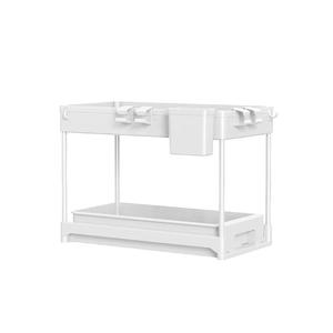 Armoire de cuisine et salle de bain à 2 niveaux, étagère en plastique sous l'évier, organisateur de rangement, vente en gros - Product Image 3