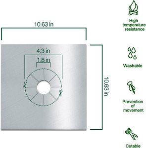 แผ่นป้องกันเตาแก๊ส ฝาครอบหัวเตาแก๊ส ทำจาก PTFE ไฟเบอร์กลาส เป็นมิตรกับสิ่งแวดล้อม ทนความร้อนสูง ใช้งานหนักสำหรับเตาอบ - Product Image 4